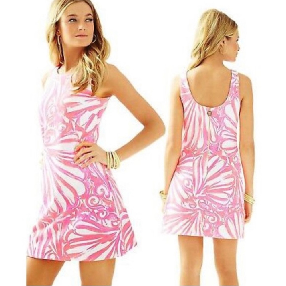 Lilly Pulitzer Callie Shift Dress Pink Sun Ray Shimmy Shimmy